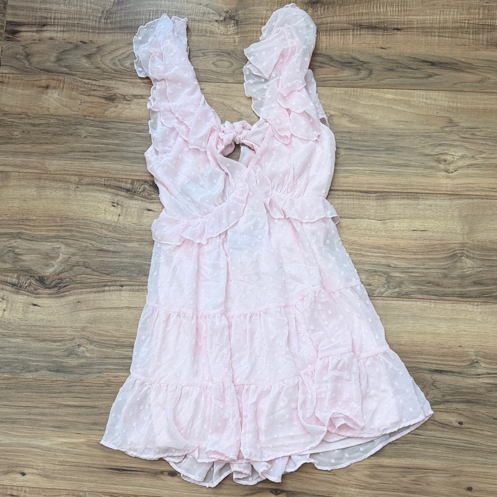 Trixxi Light Pink Ruffled Dress